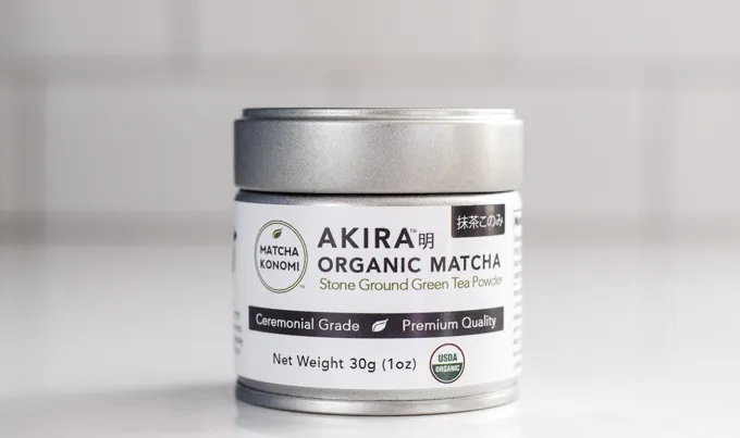 Akira ceremonial grade matcha green tea powder.' title='BEST Organic Matcha Powder Review
