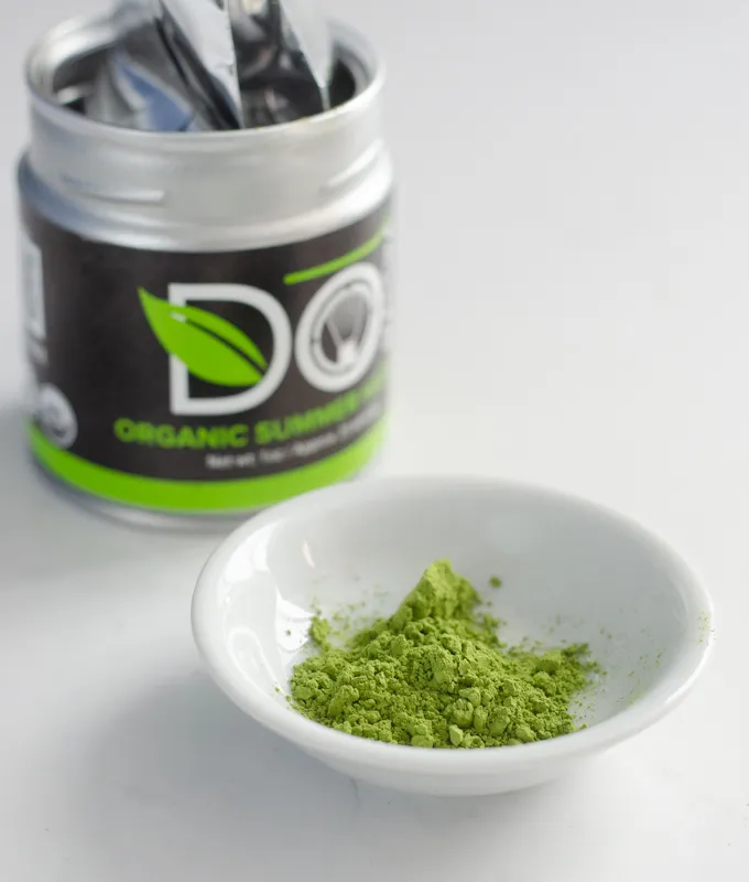 A close up shot of matcha powder.' title='BEST Organic Matcha Powder Review