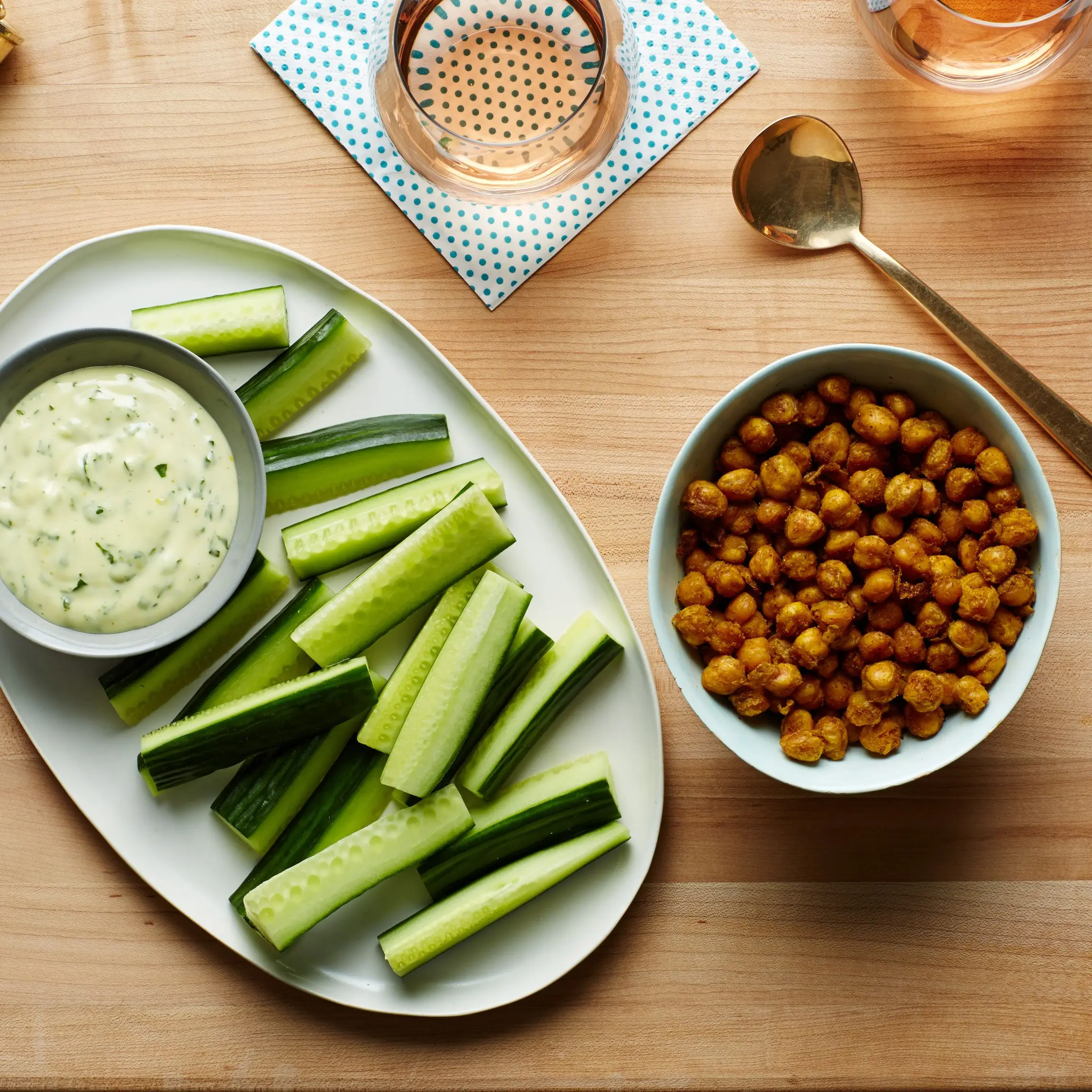 Grão-de-bico assado com curry crocante
