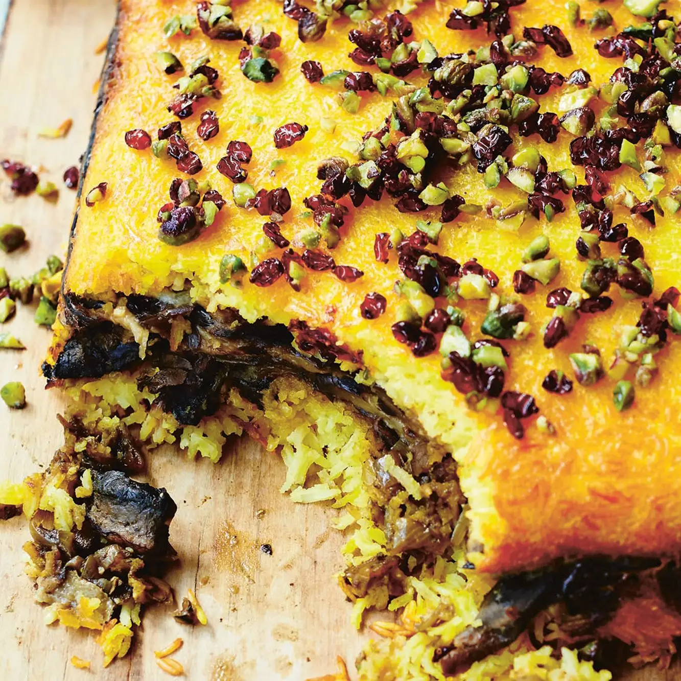 Berinjela e Tahcheen de Cogumelo