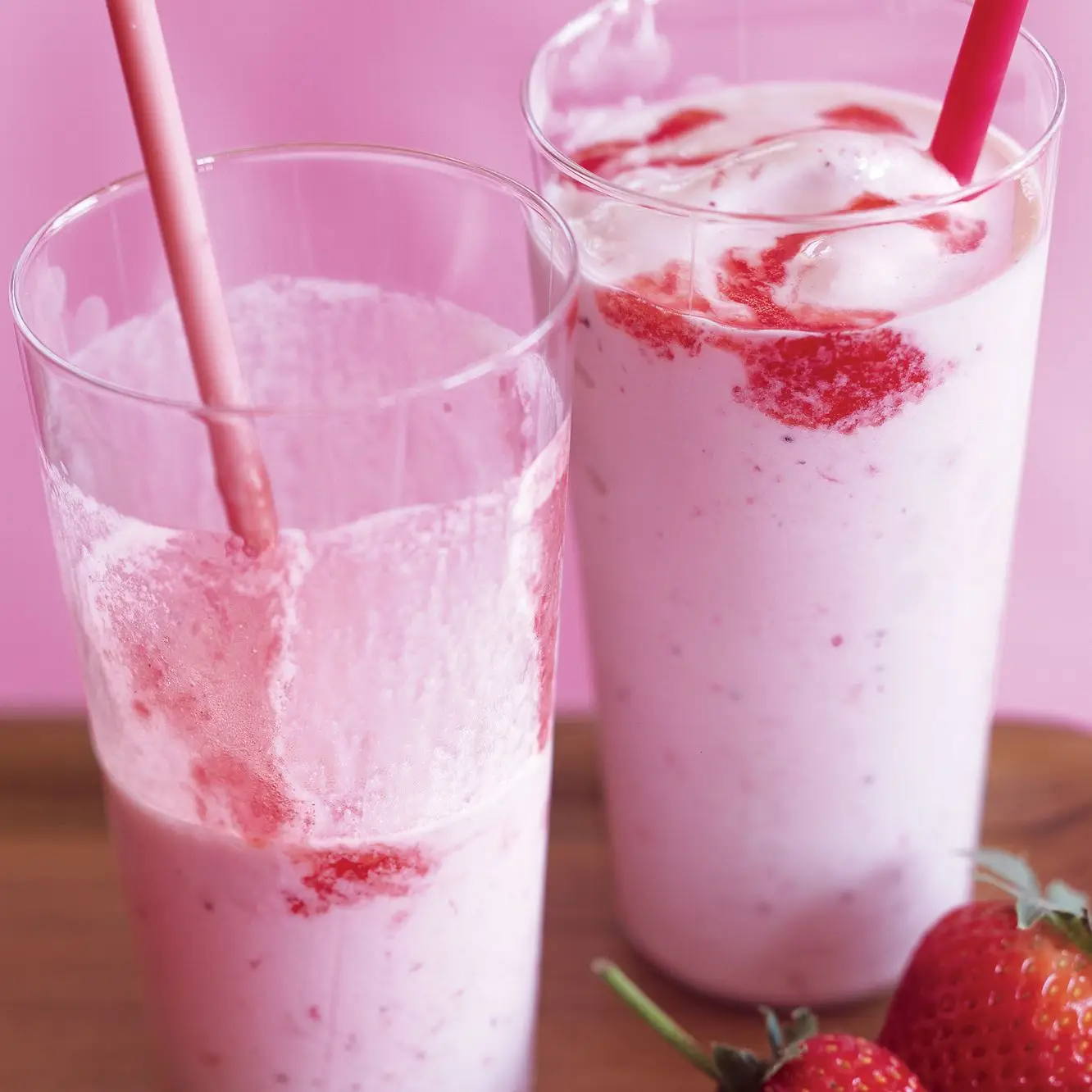 Shakes de leite de morango