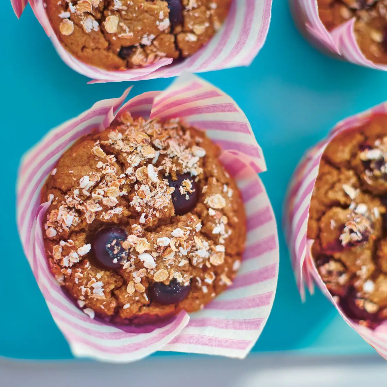 Blueberry e canela Breakfast Oaty Muffins