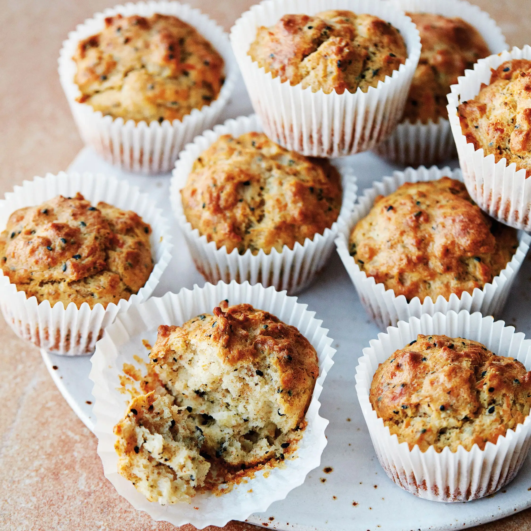 Halloumi e muffins de hortelã