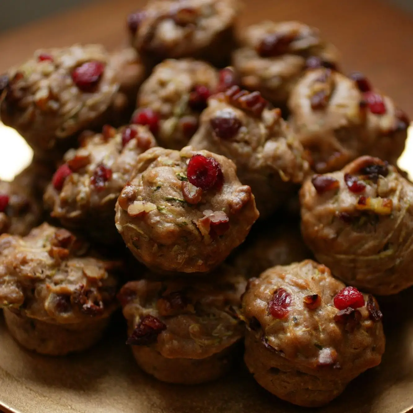 Mini-de-abobrinha e cranberry