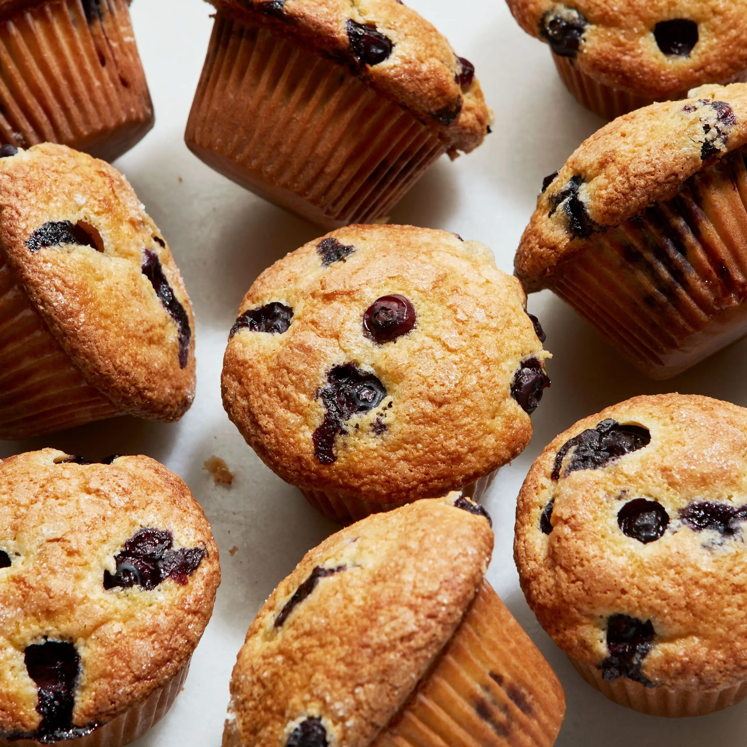 Muffins de milho de limão de mirtilo