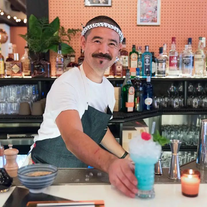 Masahiro Urushido with a Calpico Swizzle