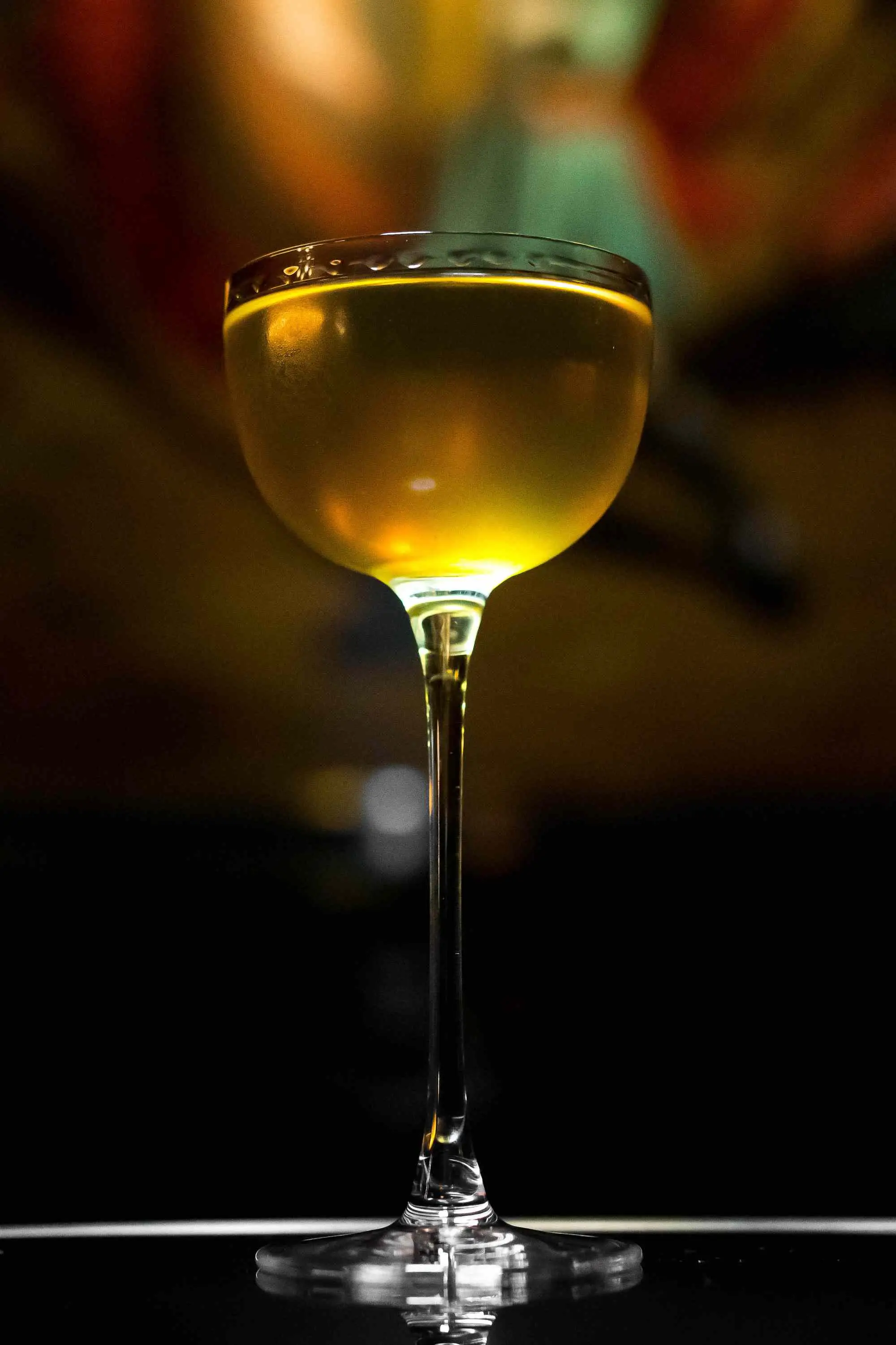 The Unicorn cocktail at Allegory, served in coupe glass