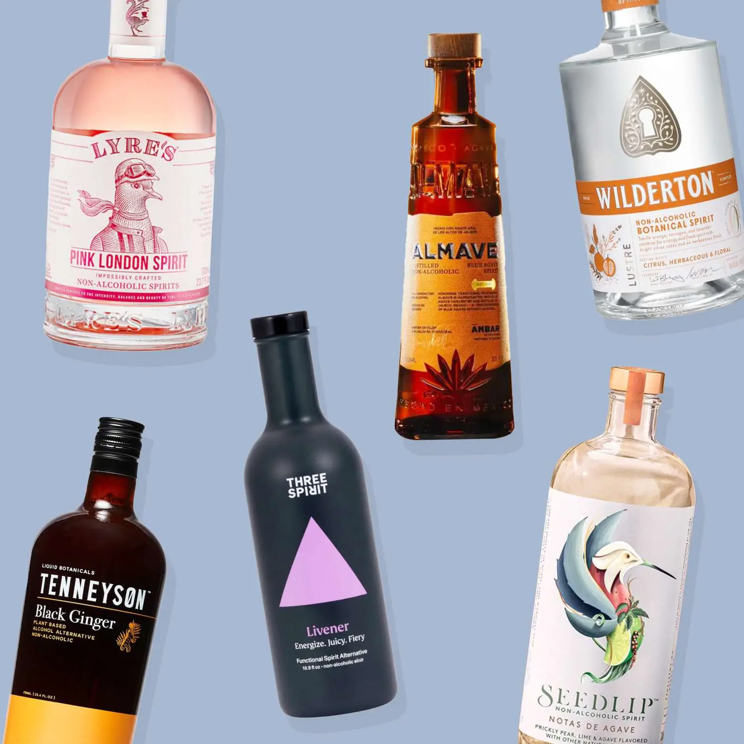 Non alcoholic distilled spirits including clockwise Lyre