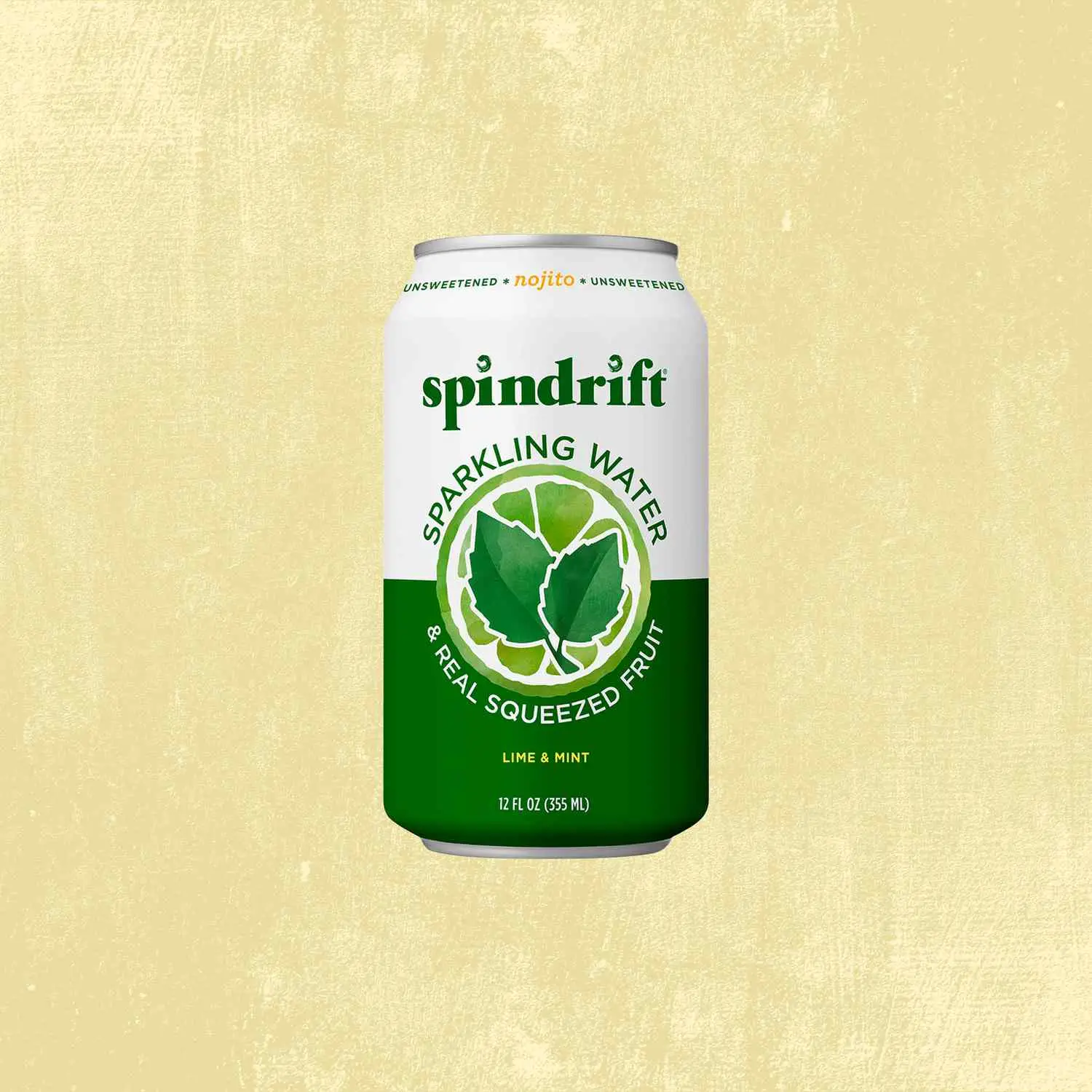 Spindrift Nojito can against tan background