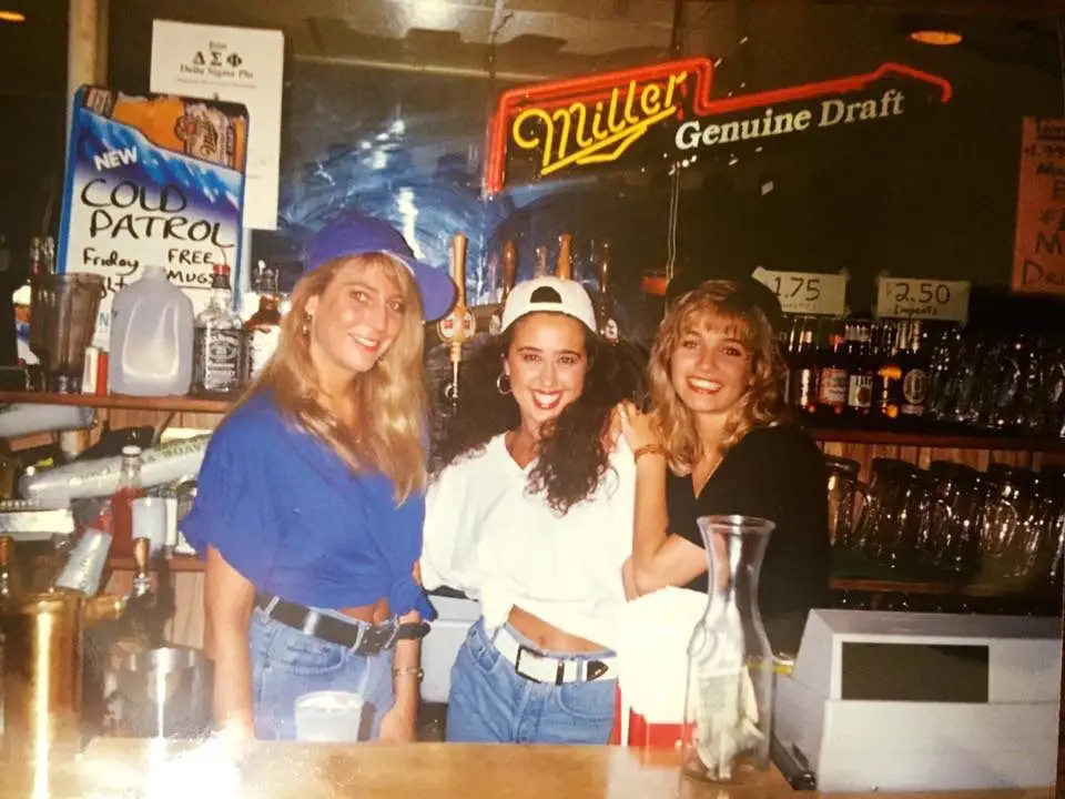 Julie Reiner behind the bar 1990s