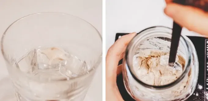 Passing the float test and mixing together a starter to bake bread.' title='How to Make a Sourdough Starter From Scratch