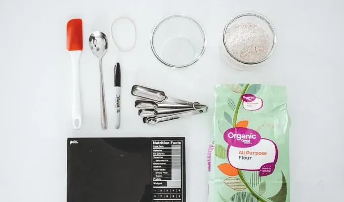 All of the ingredients and equipment you need to grow a sourdough starter from scratch!' title='How to Make a Sourdough Starter From Scratch