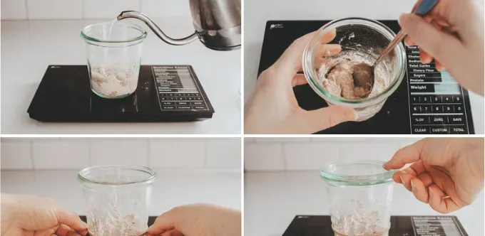Day one of making a sourdough starter from scratch.' title='How to Make a Sourdough Starter From Scratch