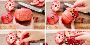 Step-by-step photos for how to peel a pomegranate.' title='How to Remove Seeds from a Pomegranate