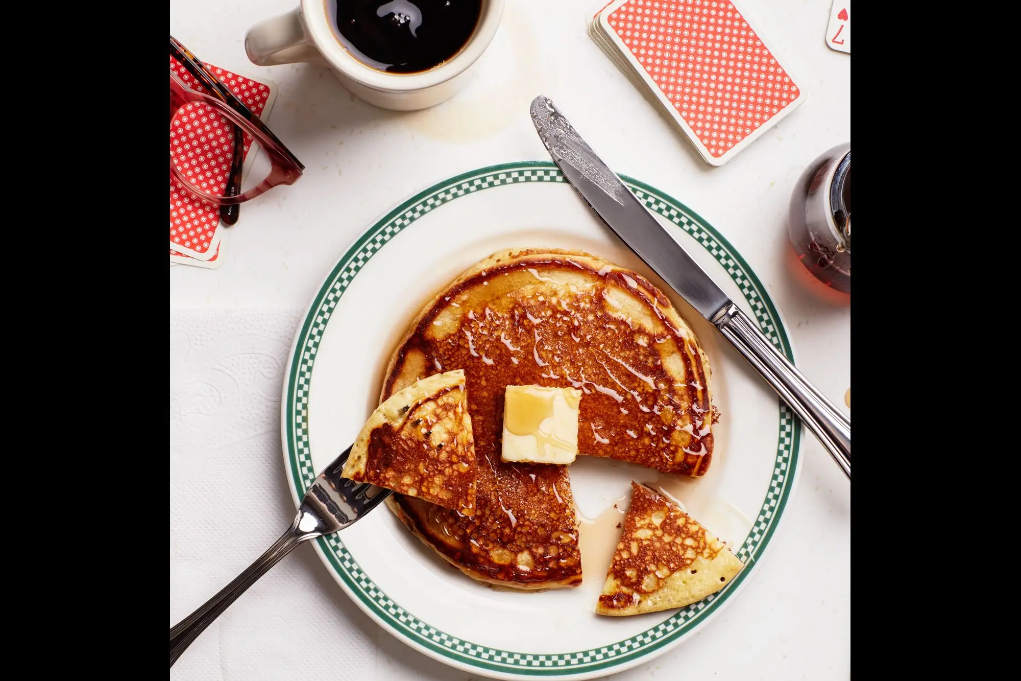 Panquecas de leitelho no estilo de lanchonete