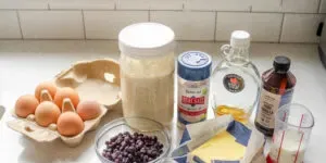 All of the ingredients needed to make Sourdough Dutch Baby or German Pancake.' title='Sourdough Dutch Baby/German Pancake