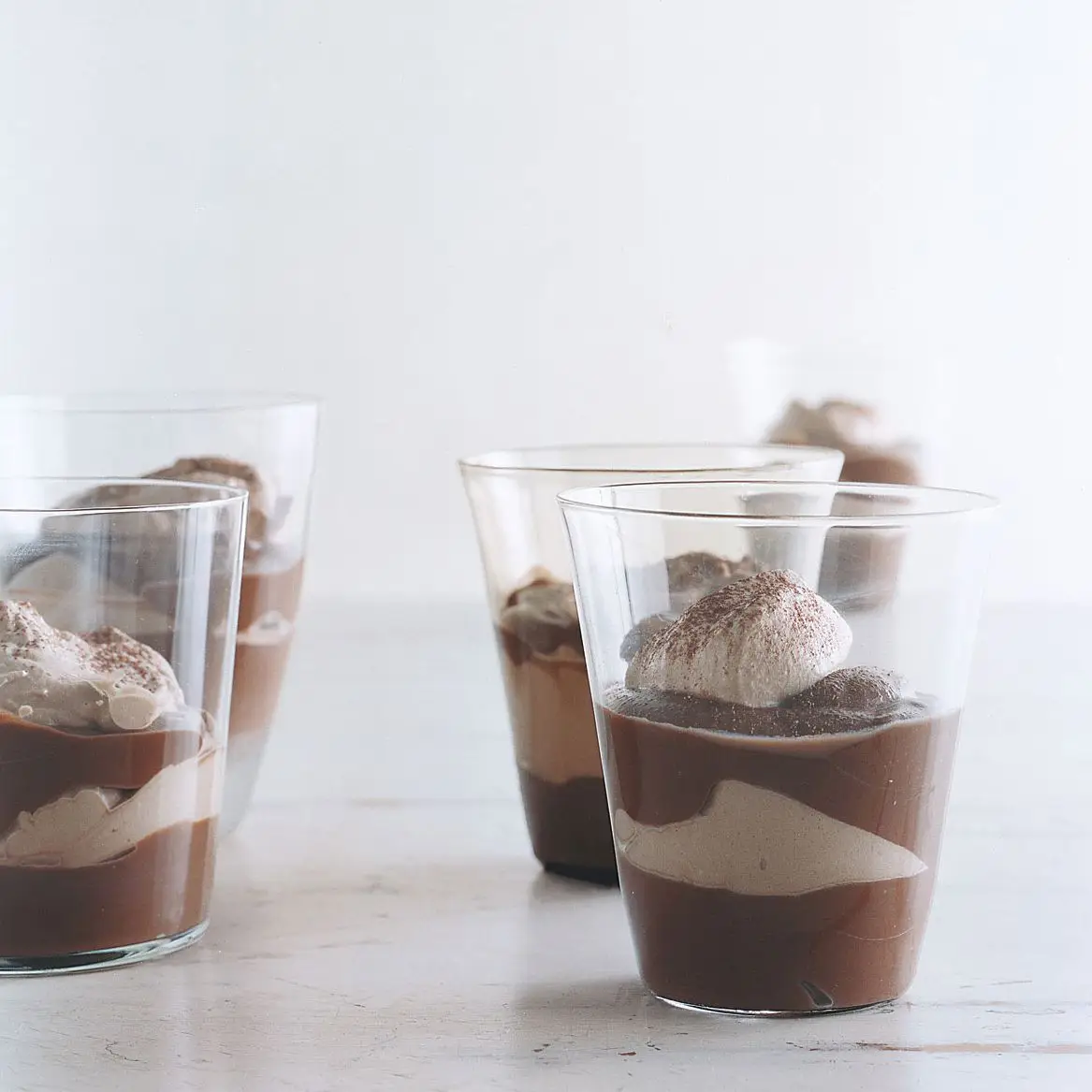 Parfait de pudim de chocolate duplo