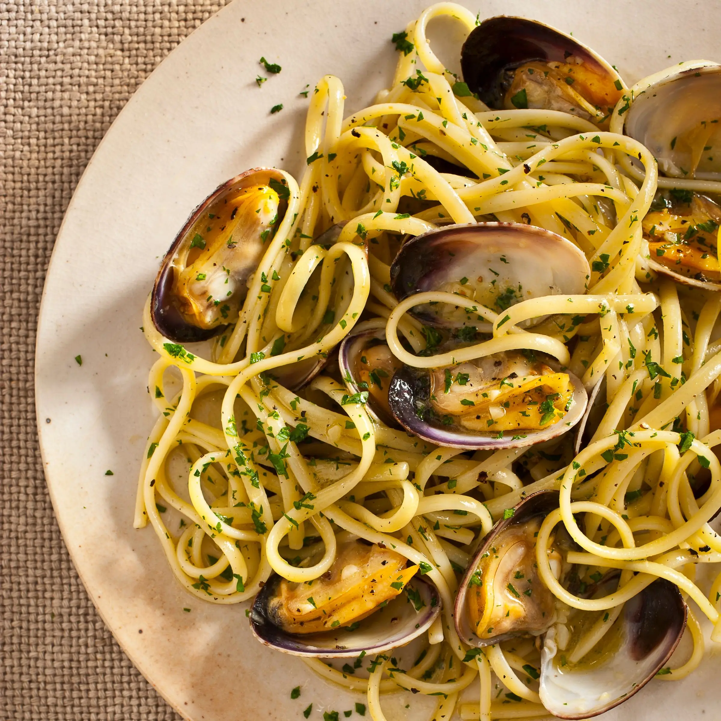 Linguine com molho de molusco