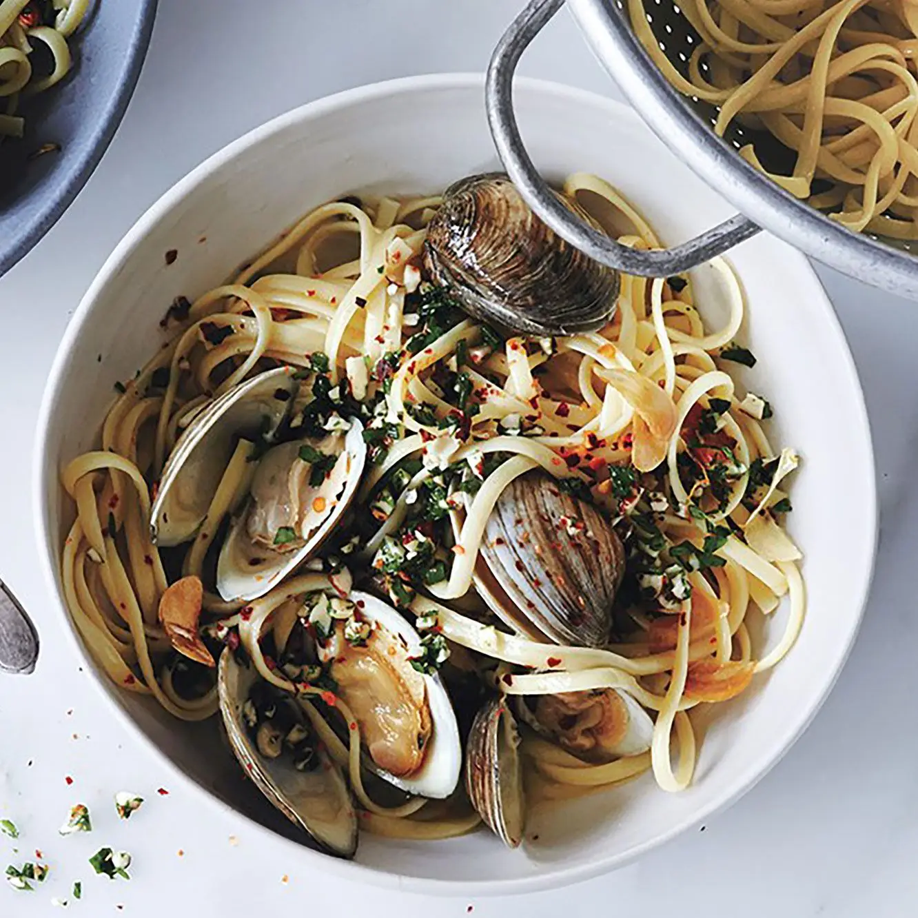 Linguine com amêijoas (linguine com amêijoas)