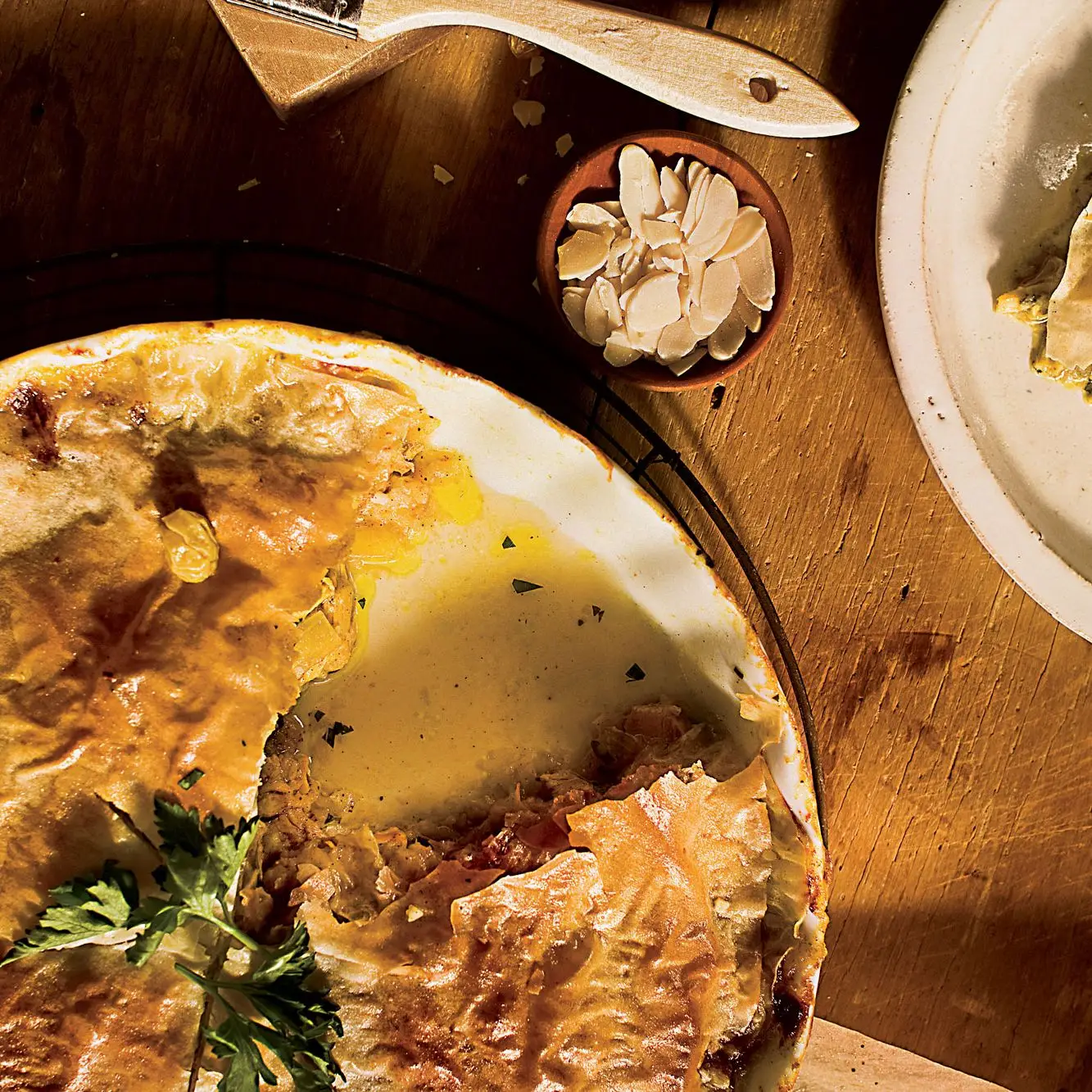 Torta de frango no estilo marroquino
