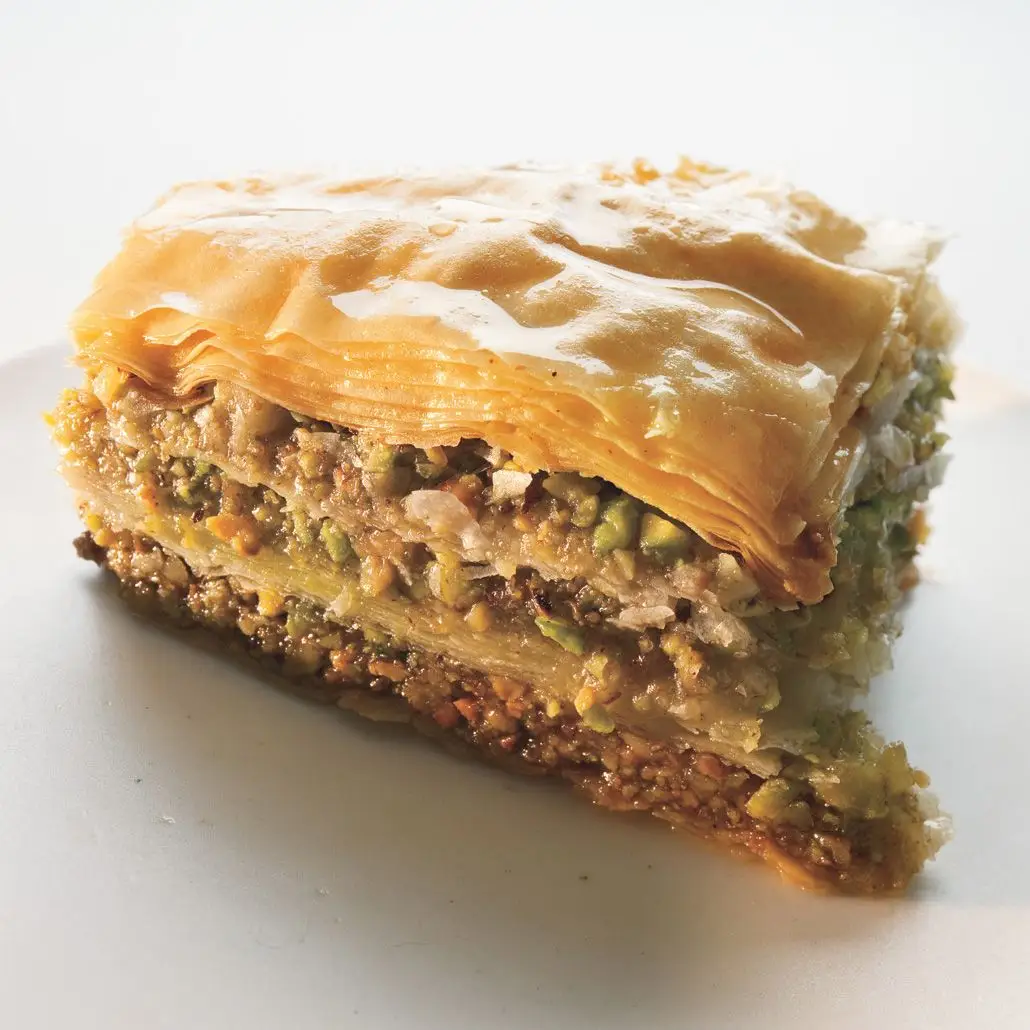 Baklava de nogueira e pistache