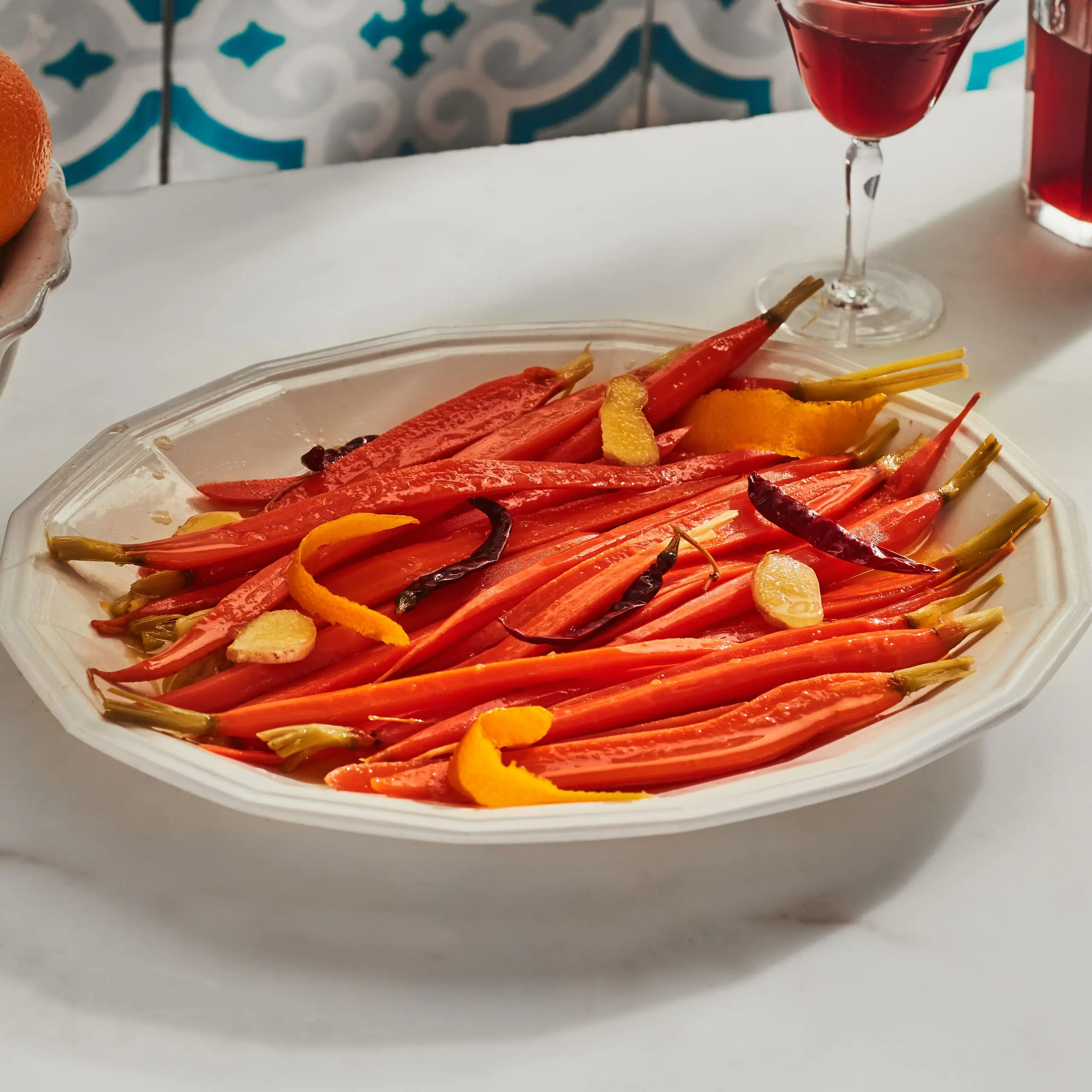 Cenouras em conserva em conserva laranja