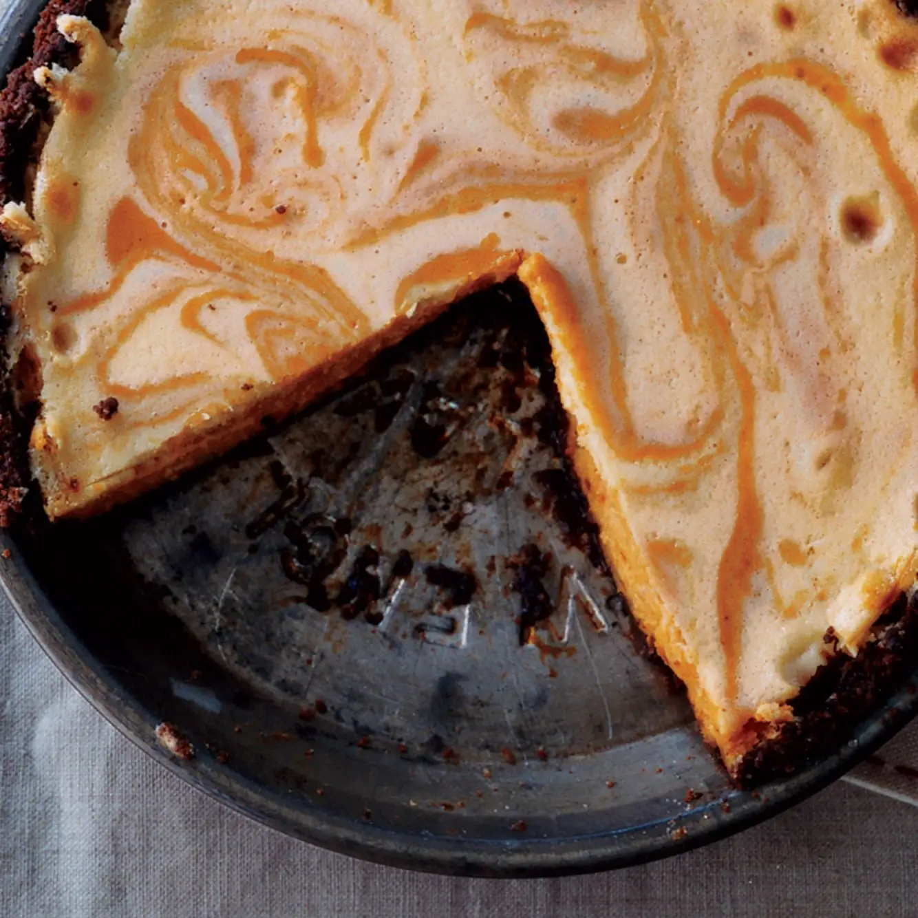 Torta de cheesecake de gengibre de abóbora