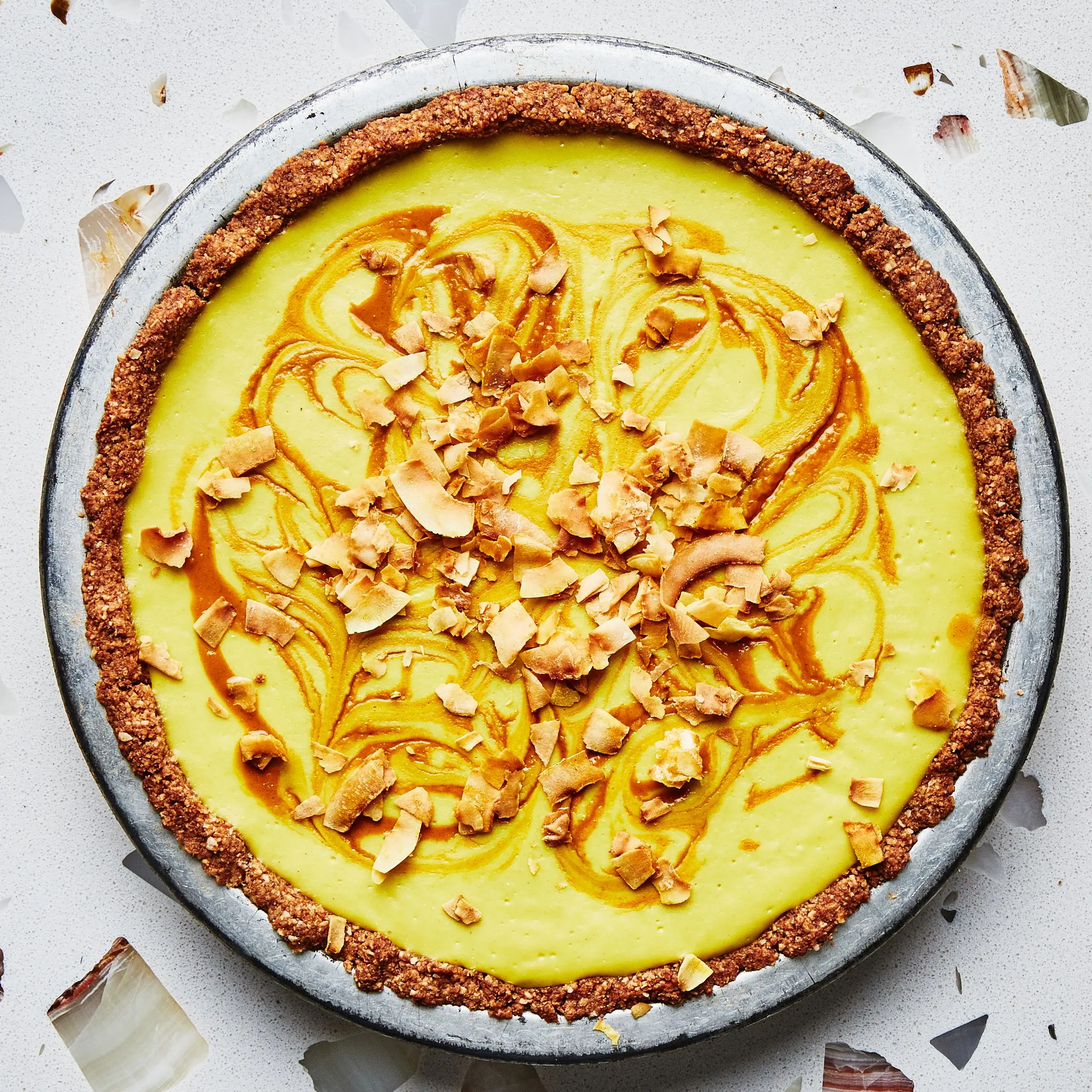 Torta açafrão de coco sem glúten