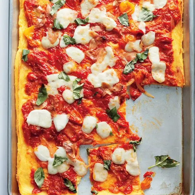 Polenta Caprese Pizza
