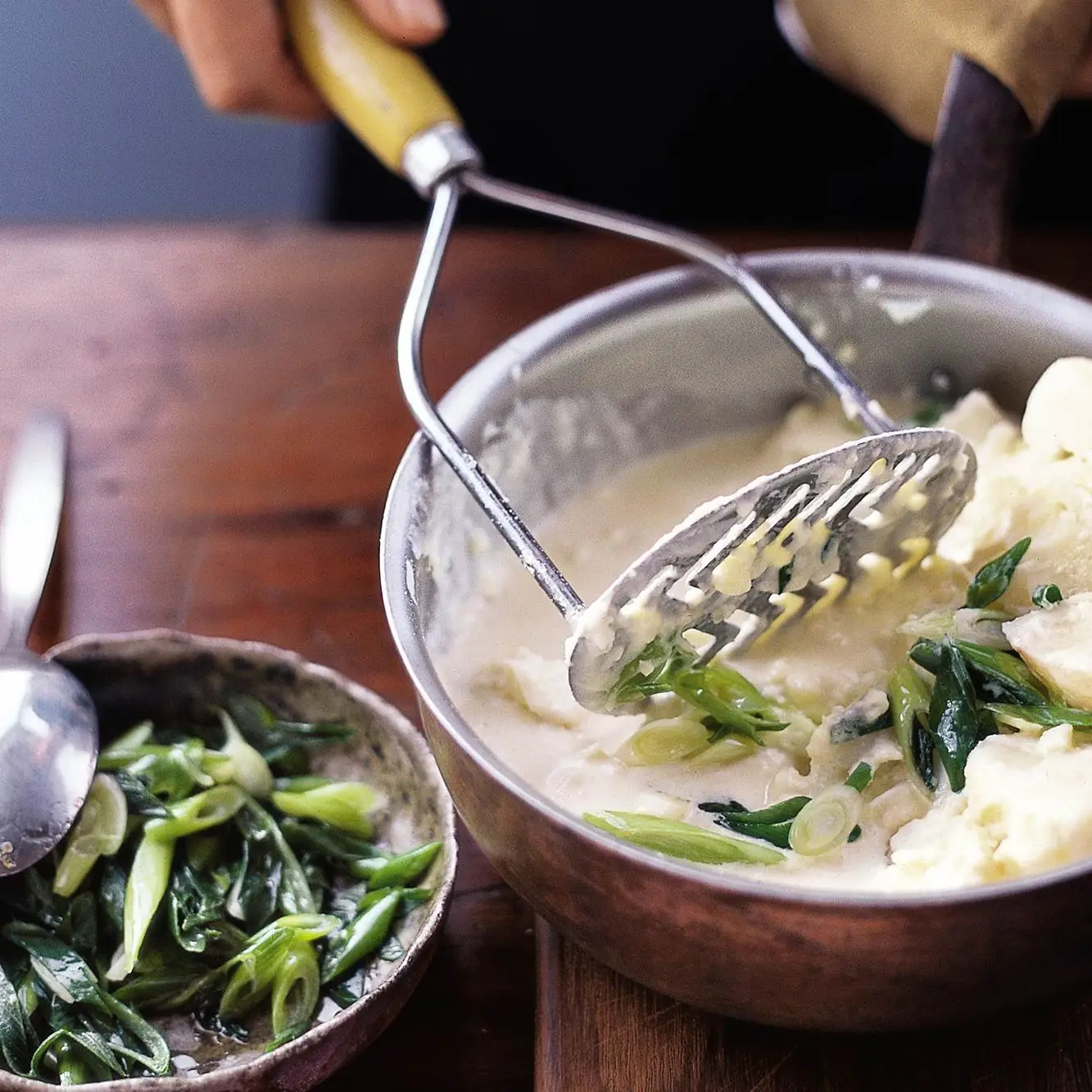 Wasabi e purê de cebola verde