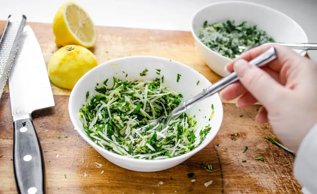 Mixing together the seasoning blend in a small bowl. ' title='Roasted Little Potato Recipe