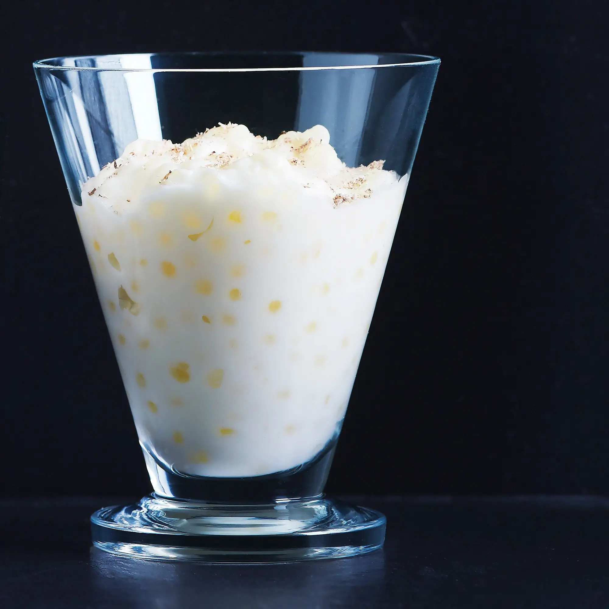 Pudim de pérolas de tapioca