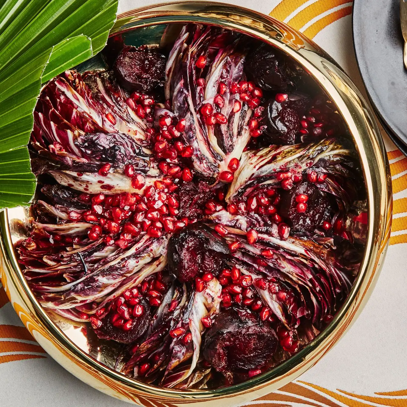 Radicchio grelhado e beterraba assada
