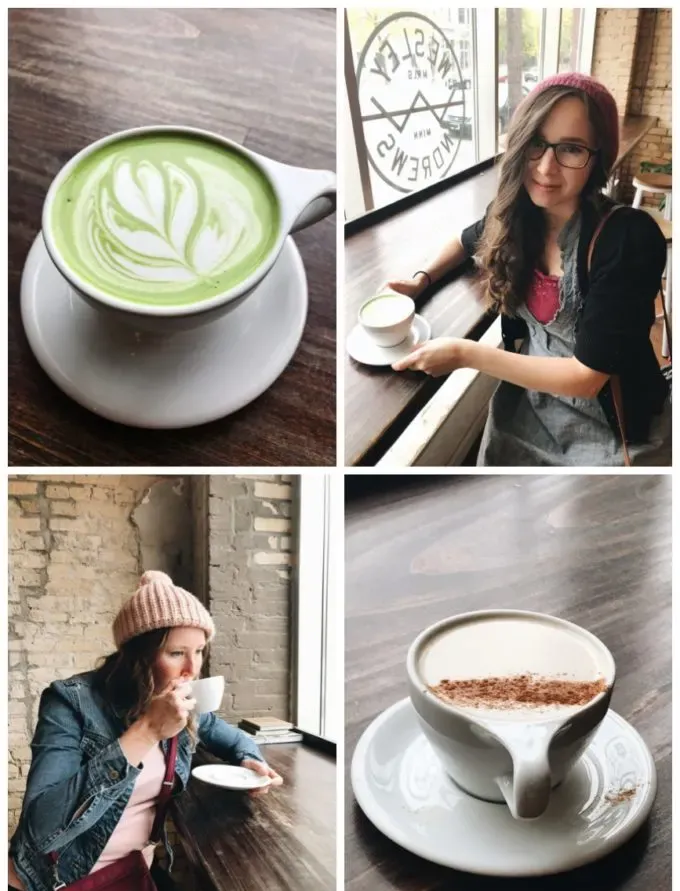 Fun Restaurants in Minneapolis: Wesley Andrews Coffee Shop Minneapolis MN - Matcha latte and Masala Chai Latte.' title='Fun Restaurants in Minneapolis