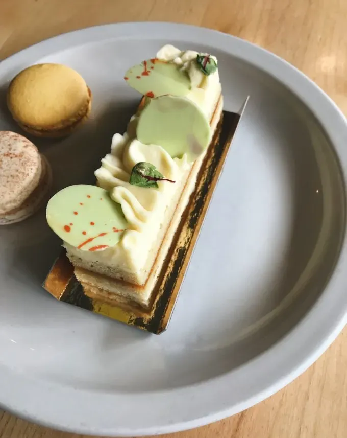 Pistachio cake and macarons at Patisserie 46 Minneapolis MN' title='Fun Restaurants in Minneapolis