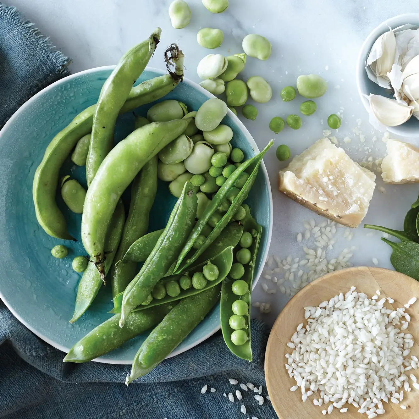 Risoto de vegetais da primavera