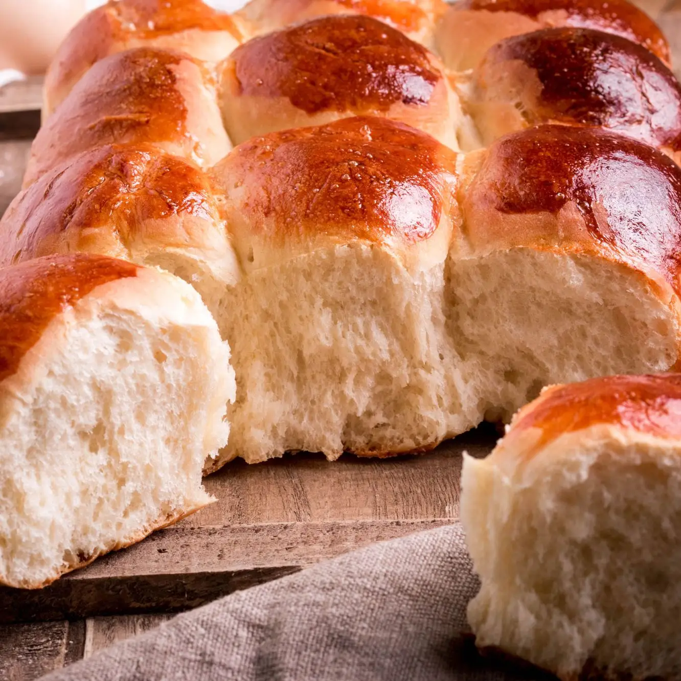 Rolos de batata puxar-apartar