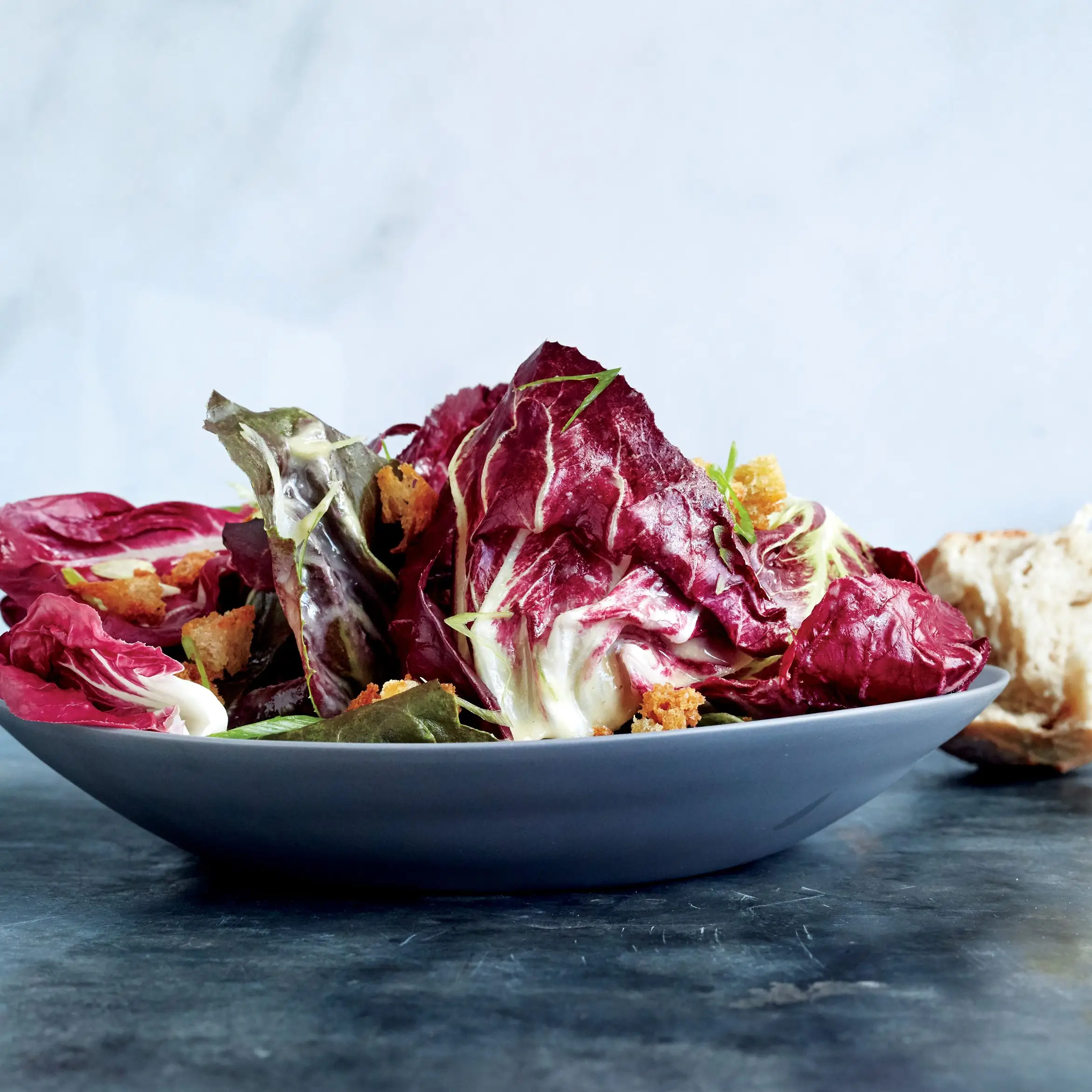 Salada Radicchio com molho de fermento