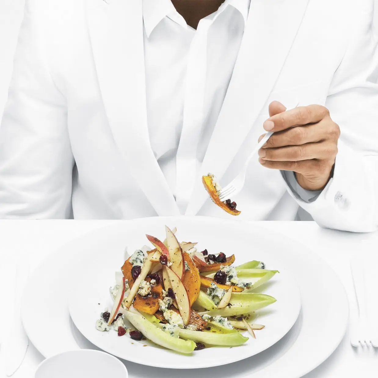 Abóbora assada e salada de maçã