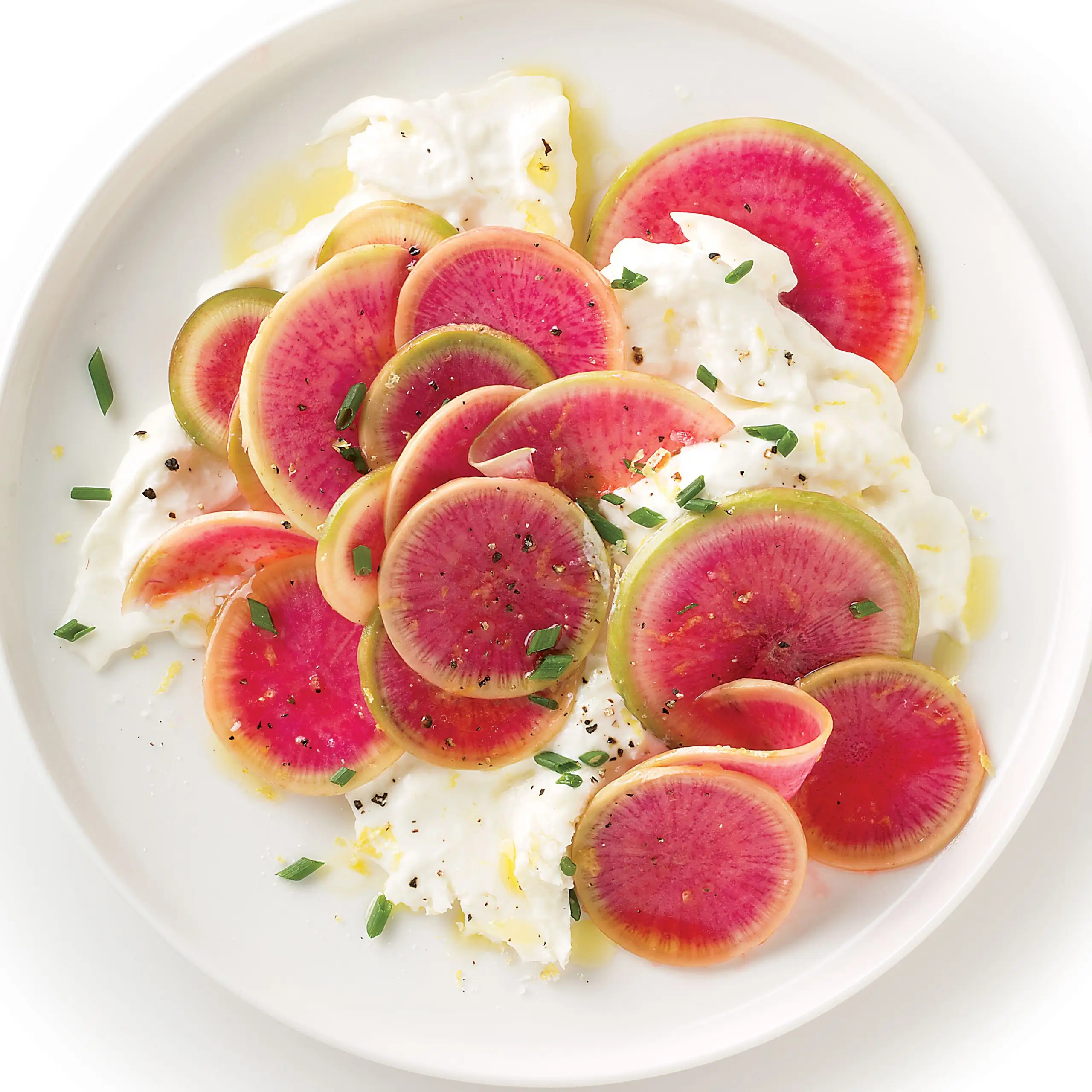 Rabanetes com burrata