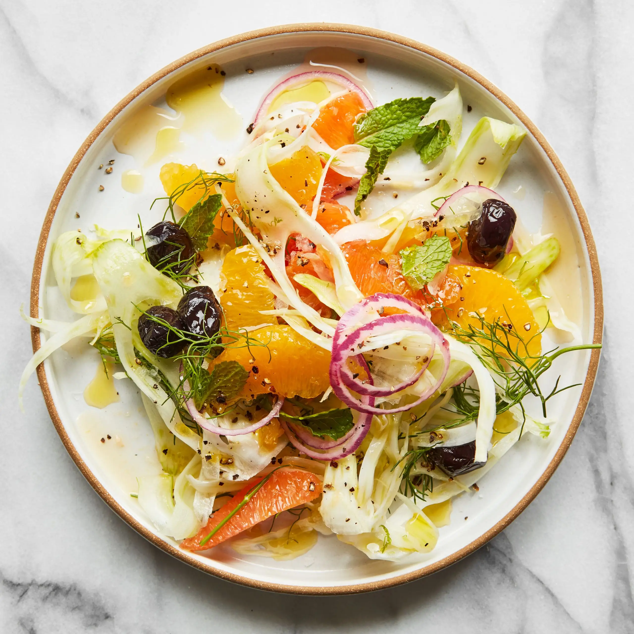 Salada laranja de erva-doce
