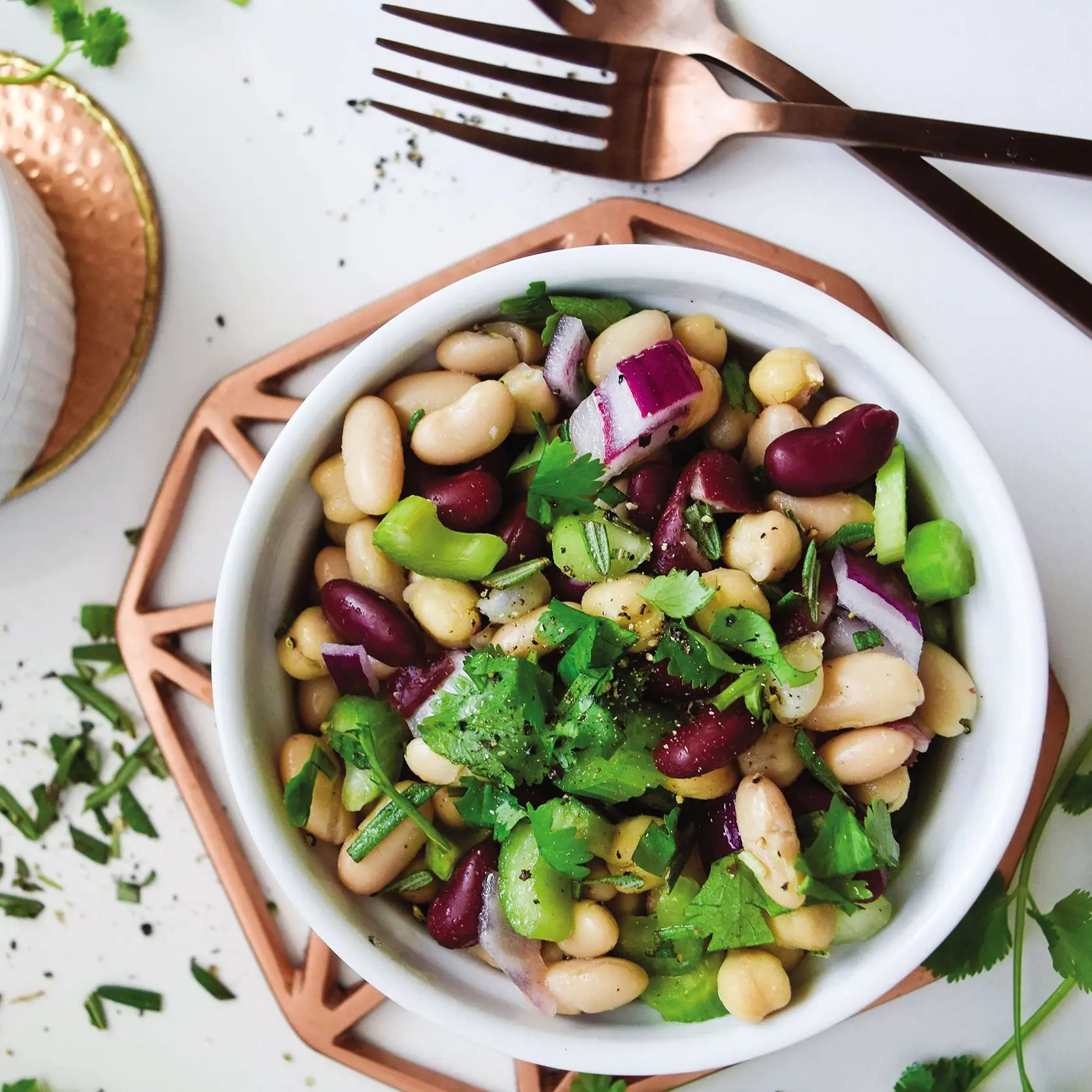 Salada de três grãos de piquenique