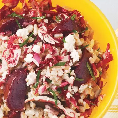 Farro, Radicchio e salada de beterraba assada