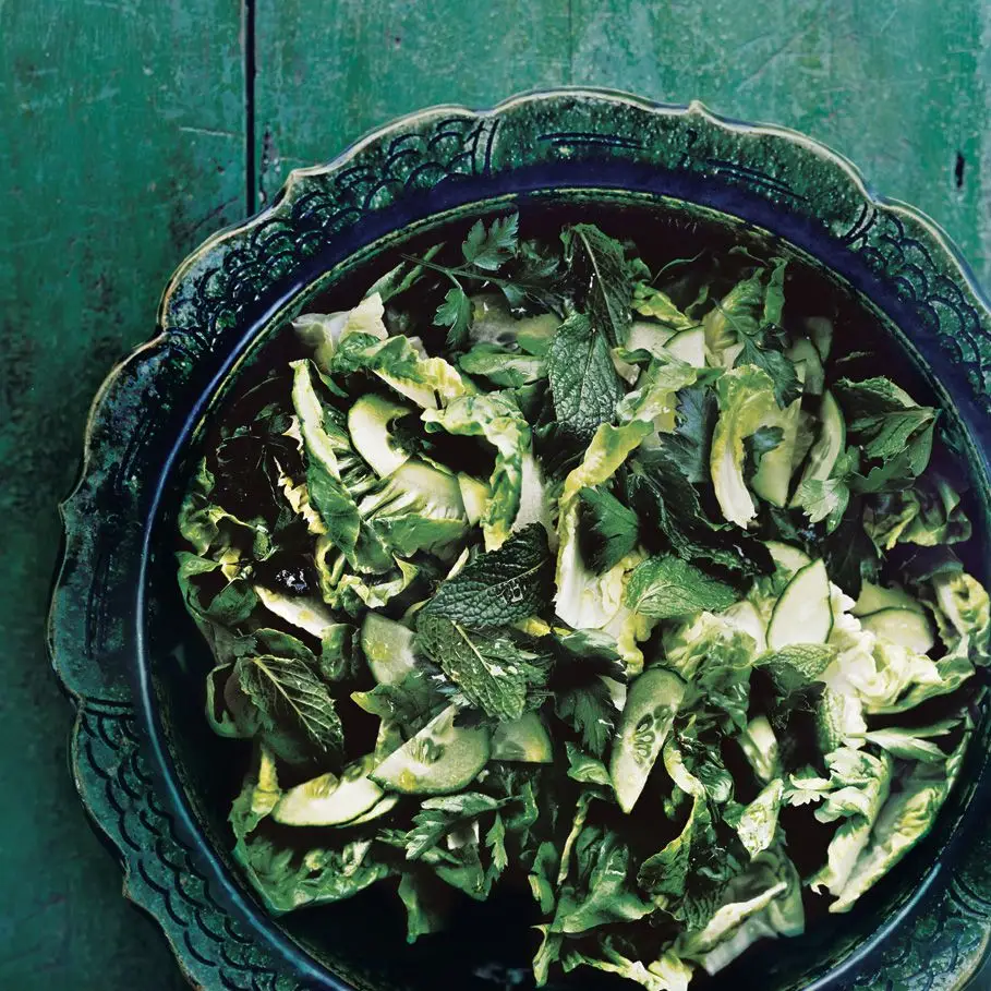 Alface Bibb, salada e salada de hortelã