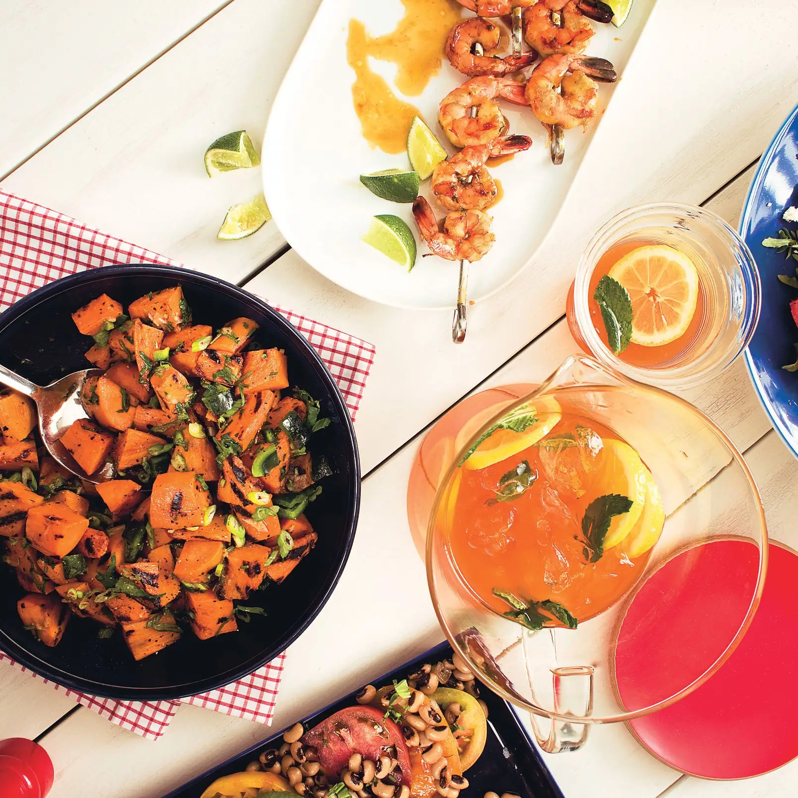 Salada de batata -doce e poblano com mel e alecrim