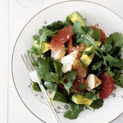 Salada de lagosta, abacate e toranja