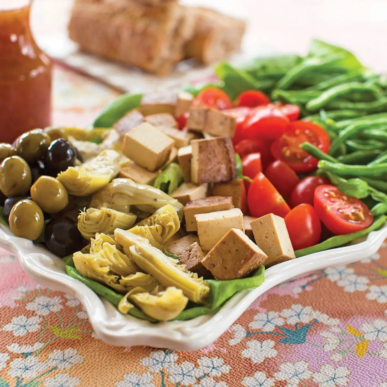 Salada vegana no estilo nicoise