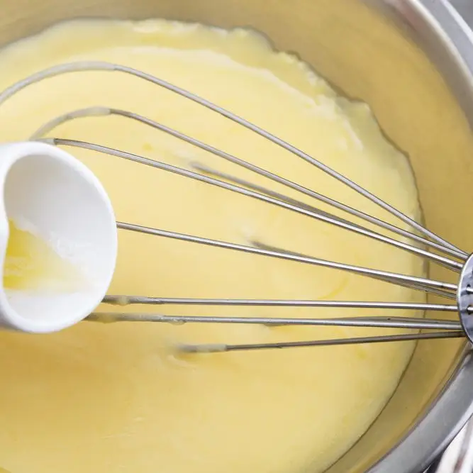 This image may contain Food Custard Mixer Appliance and Cooking Batter