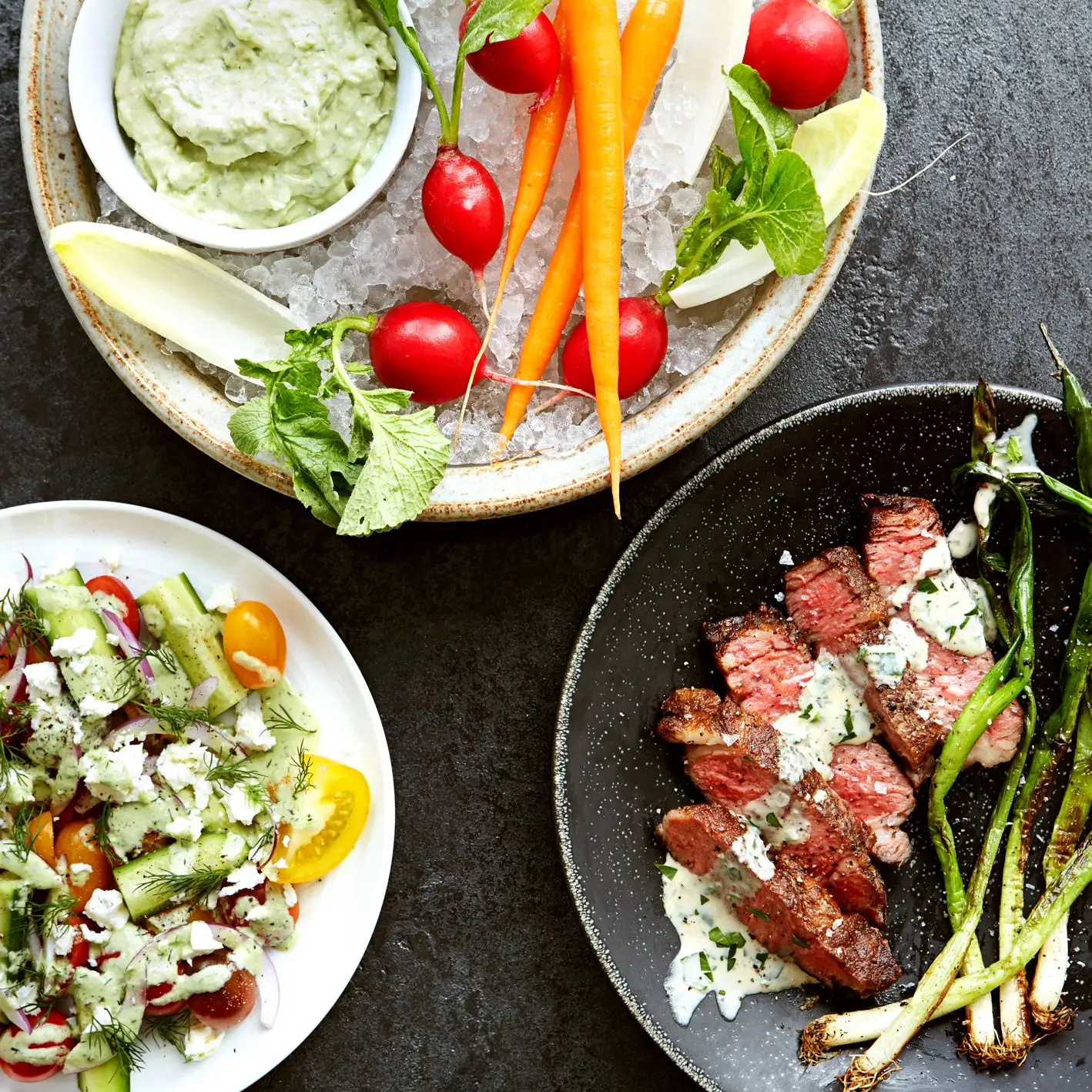 Molho de tahine cremoso, três maneiras