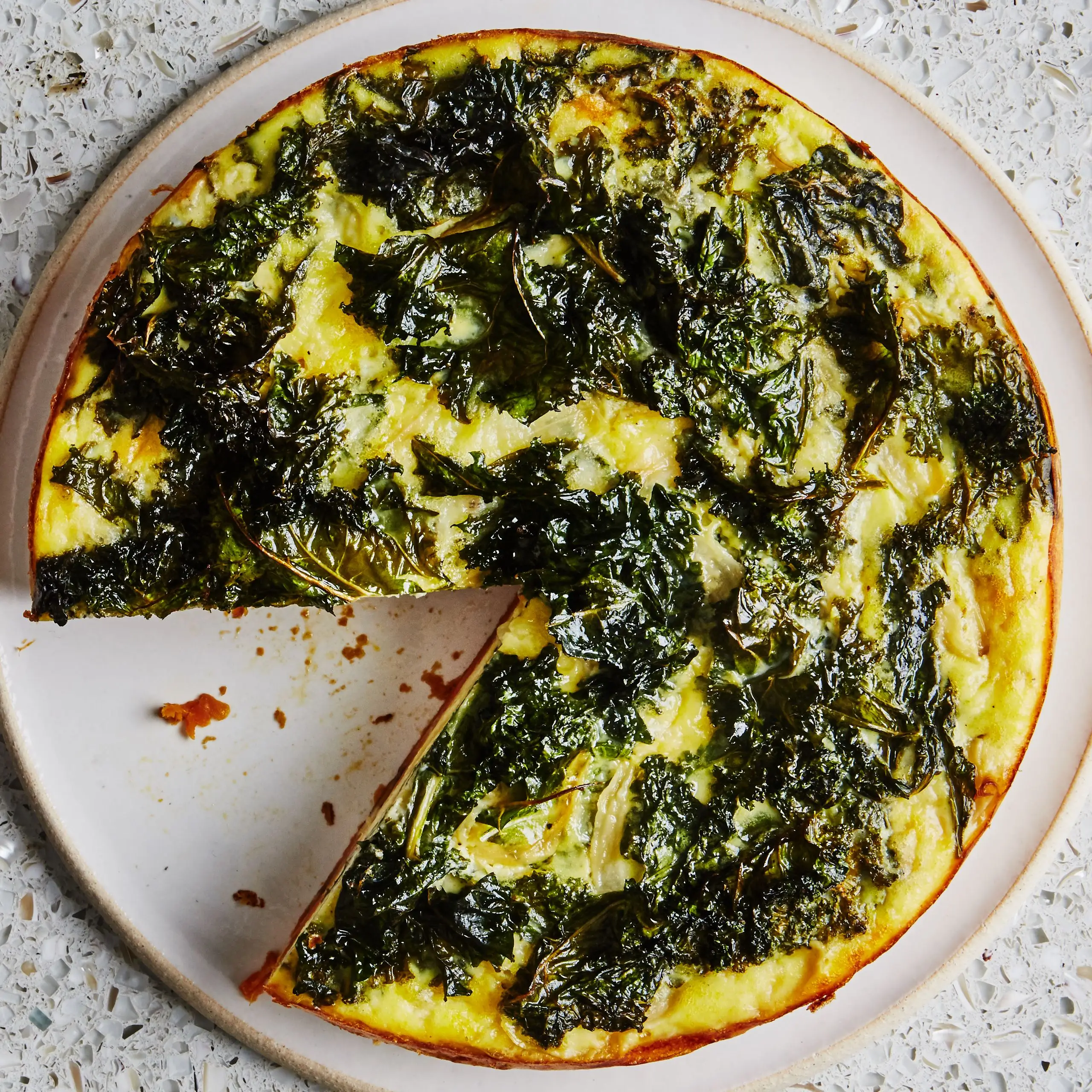 Quiche simples com massa de batata -doce